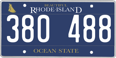 RI license plate 380488