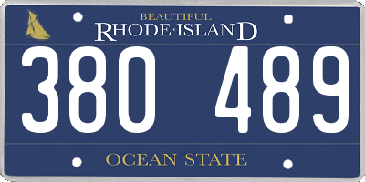 RI license plate 380489