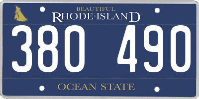 RI license plate 380490