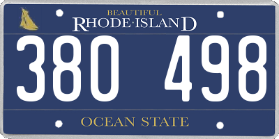 RI license plate 380498