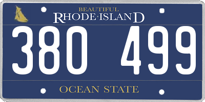 RI license plate 380499