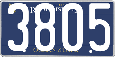 RI license plate 3805