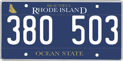 RI license plate 380503