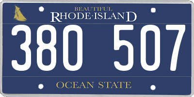 RI license plate 380507