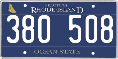RI license plate 380508