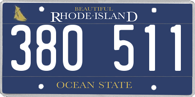 RI license plate 380511