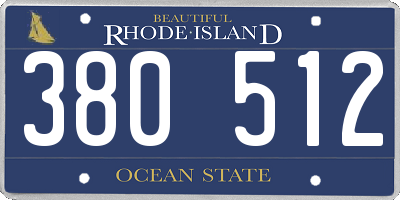 RI license plate 380512