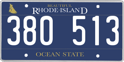 RI license plate 380513