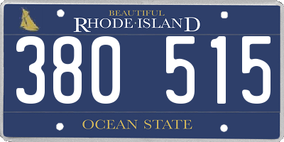 RI license plate 380515