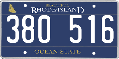 RI license plate 380516