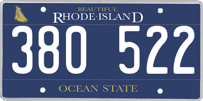 RI license plate 380522
