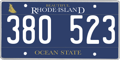 RI license plate 380523