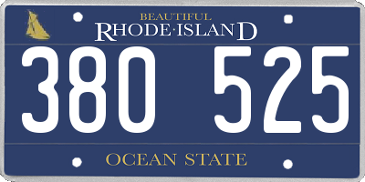 RI license plate 380525