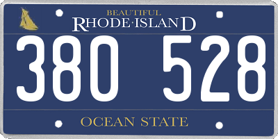 RI license plate 380528