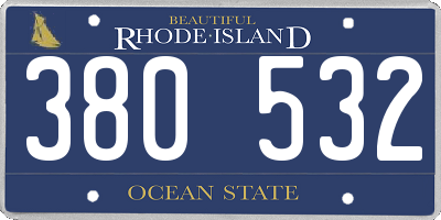 RI license plate 380532