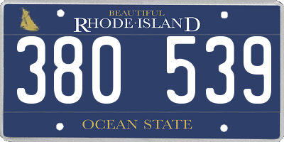 RI license plate 380539