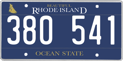 RI license plate 380541