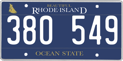 RI license plate 380549