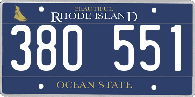 RI license plate 380551