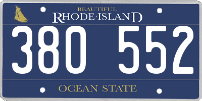 RI license plate 380552