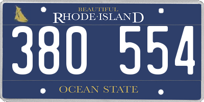 RI license plate 380554