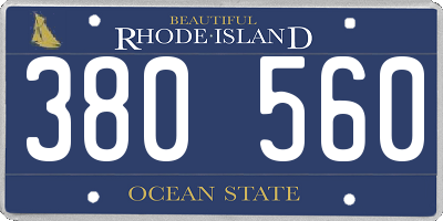 RI license plate 380560