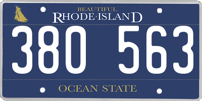 RI license plate 380563