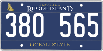 RI license plate 380565