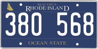 RI license plate 380568