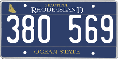 RI license plate 380569