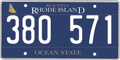 RI license plate 380571