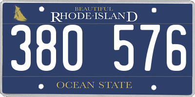 RI license plate 380576