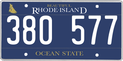 RI license plate 380577
