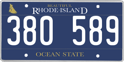 RI license plate 380589