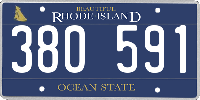 RI license plate 380591