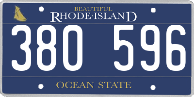 RI license plate 380596