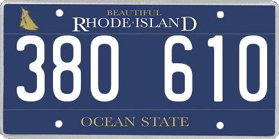 RI license plate 380610
