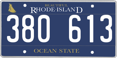 RI license plate 380613