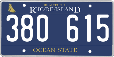 RI license plate 380615