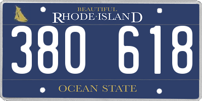 RI license plate 380618