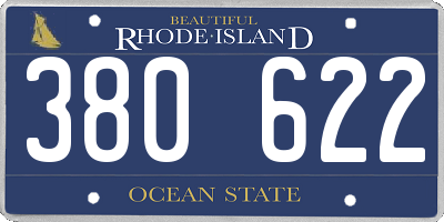RI license plate 380622