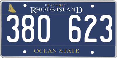 RI license plate 380623