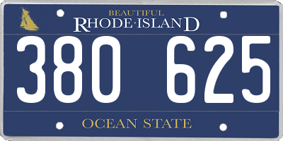 RI license plate 380625