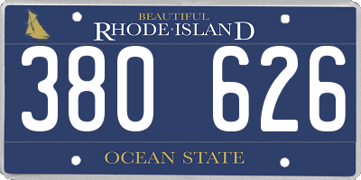 RI license plate 380626