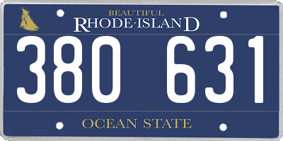RI license plate 380631