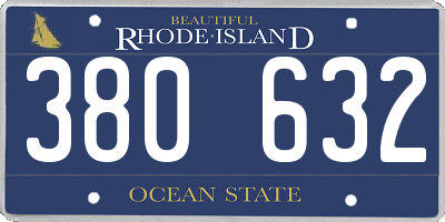 RI license plate 380632