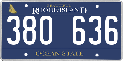 RI license plate 380636