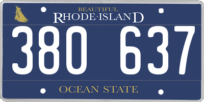 RI license plate 380637