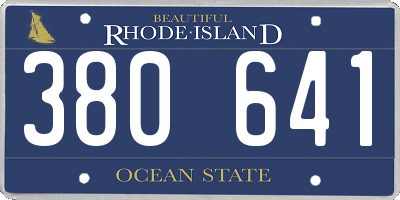 RI license plate 380641