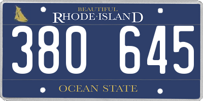 RI license plate 380645